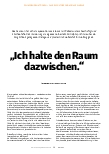 Vorschauseite 1: "Ich halte den Raum dazwischen."