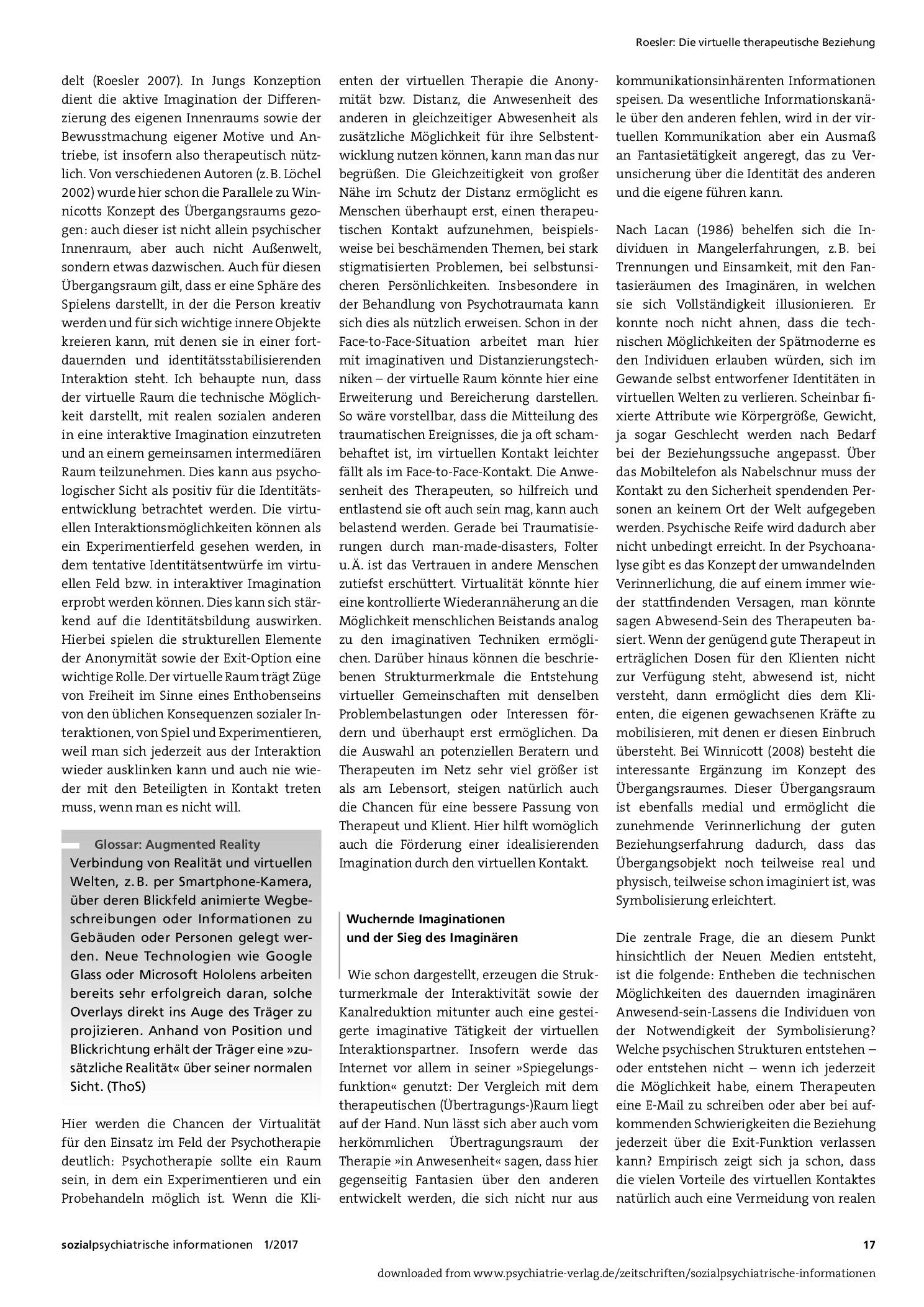 Vorschauseite 3: Die virtuelle therapeutische Beziehung. Ein kritischer Blick auf die Nutzung Neuer Medien in der Psychotherapie