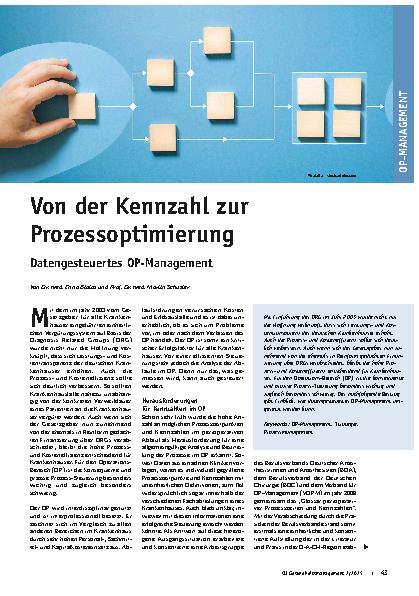 Vorschauseite 1: Von der Kennzahl zur Prozessoptimierung Datengesteuertes OP-Management