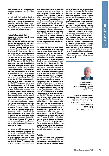 Vorschauseite 3: Von der Kennzahl zur Prozessoptimierung Datengesteuertes OP-Management