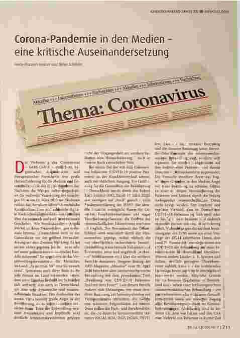 Vorschauseite 1: Corona-Pandemie in den Medien - eine kritische Auseinandersetzung