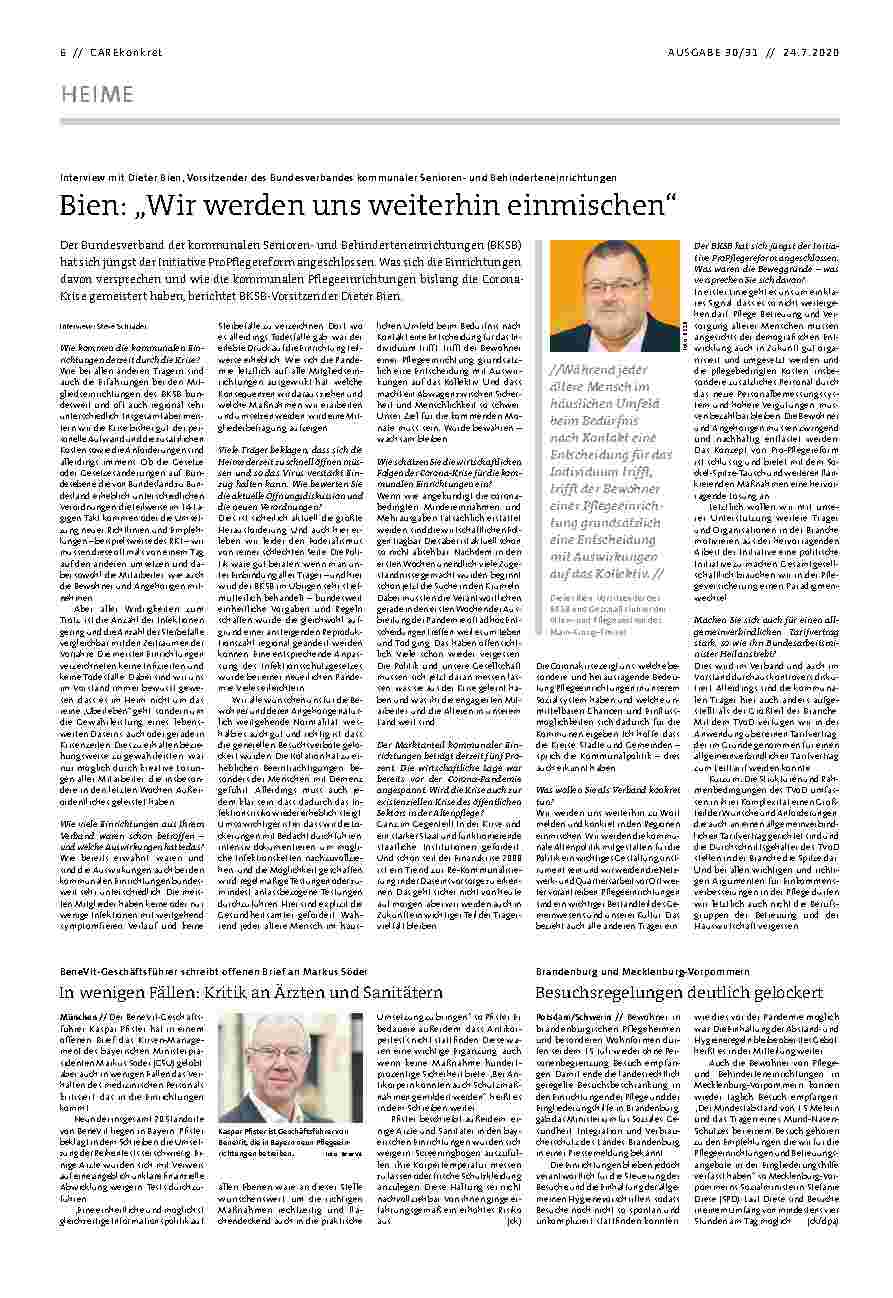 Vorschauseite 1: Bislang: „Wir werden uns weiterhin einmischen“