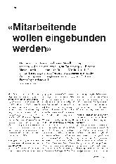 Vorschauseite 1: «Mitarbeitende wollen eingebunden werden. »