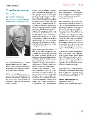Vorschauseite 1: Zum Gedenken an Dr. med. Dittmar Kruska