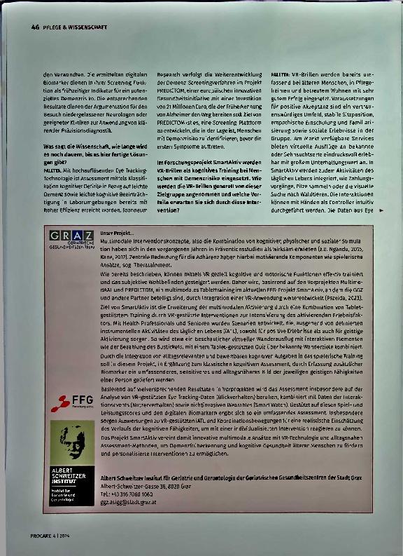 Vorschauseite 3: Virtual Reality in Therapie und Diagnostik von Demenz