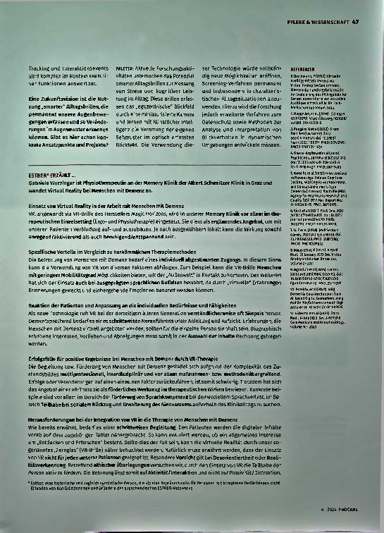 Vorschauseite 4: Virtual Reality in Therapie und Diagnostik von Demenz