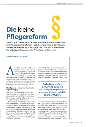 Vorschauseite 1: Die kleine Pflegereform