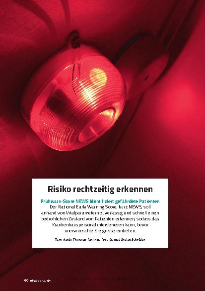 Vorschauseite 1: Risiko rechtzeitig erkennen: Frühwarn-Score NEWS identifiziert gefährdete Patienten.