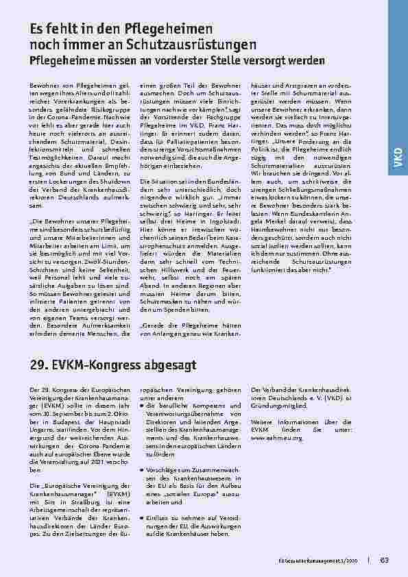 Vorschauseite 3: Schrittweise Lockerung ist ein wichtiges Signal für die Kliniken. Auch planbare Operationen dürfen nicht weiter verschoben werden.