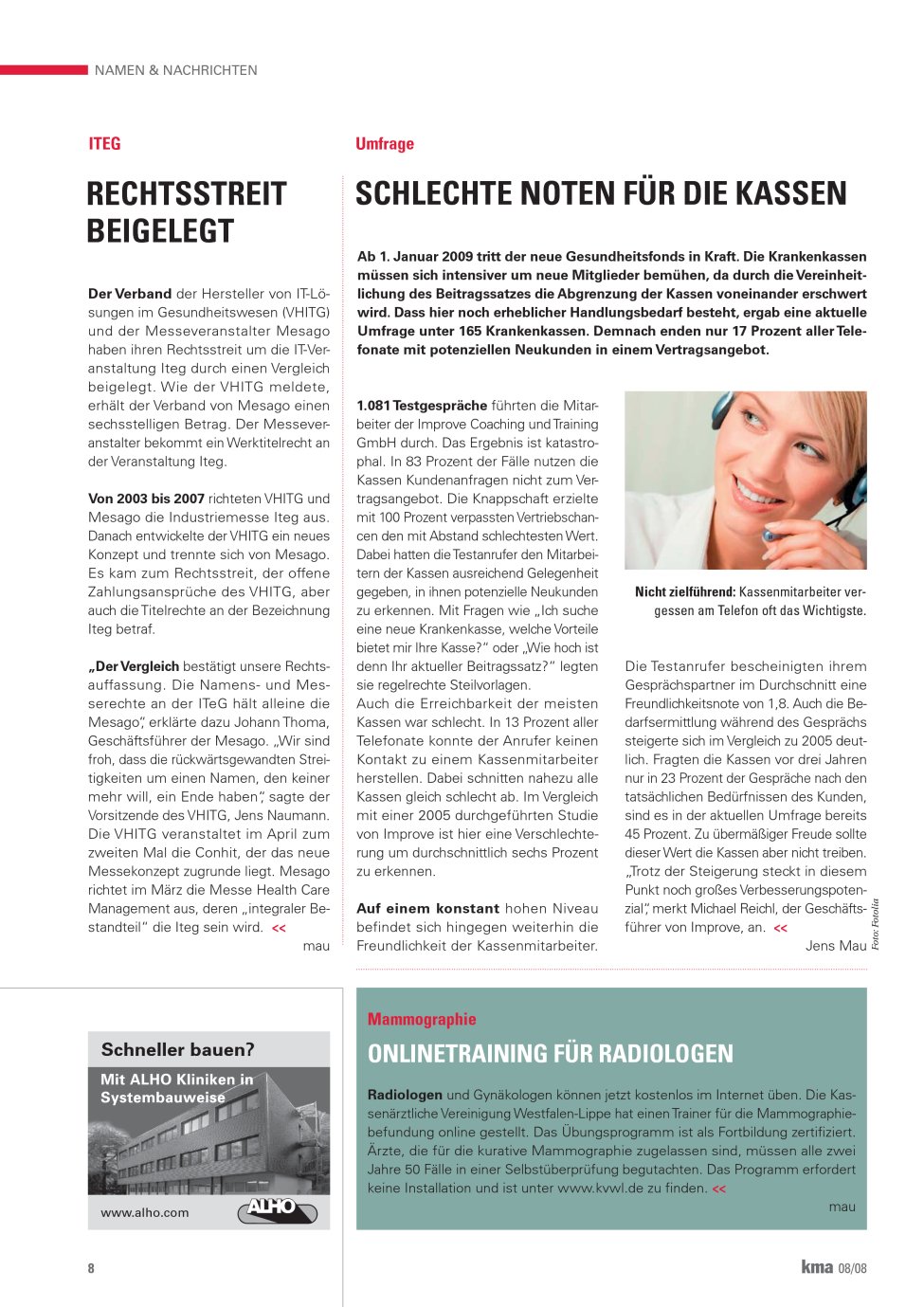 Vorschauseite 1: Rechtsstreit beigelegt