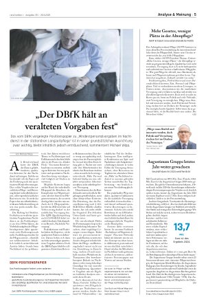 Vorschauseite 1: „Der DBfK hält an veralteten Vorgaben fest“