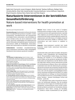 Vorschauseite 1: Naturbasierte Interventionen in der betrieblichen Gesundheitsförderung