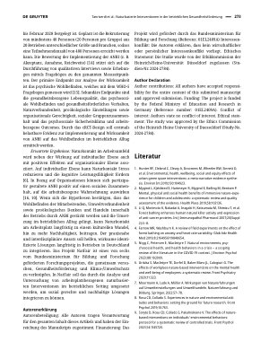 Vorschauseite 3: Naturbasierte Interventionen in der betrieblichen Gesundheitsförderung