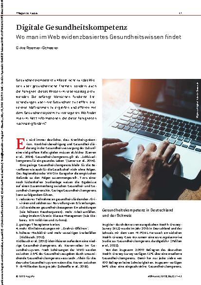 Vorschauseite 1: Digitale Gesundheitskompetenz Wo man im Web evidenzbasiertes Gesundheitswissen findet