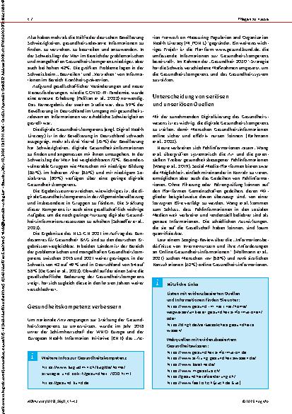 Vorschauseite 2: Digitale Gesundheitskompetenz Wo man im Web evidenzbasiertes Gesundheitswissen findet