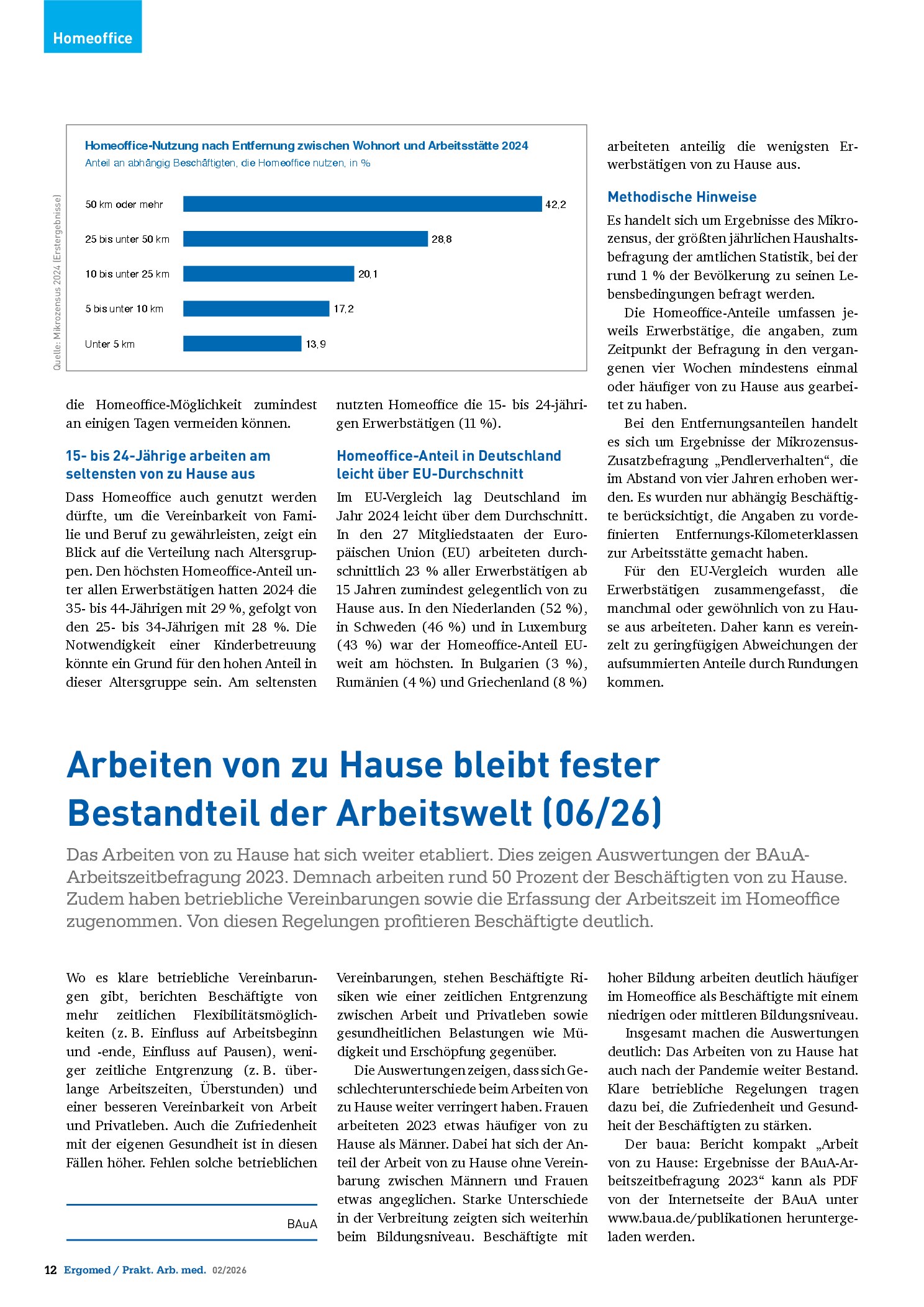 Vorschauseite 2: Homeoffice 2024 ähnlich weit verbreitet wie im Vorjahr, jedoch an weniger Tagen genutzt