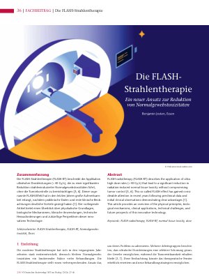 Vorschauseite 1: Die FLASH-Strahlentherapie Ein neuer Ansatz zur Reduktion von Normalgewebstoxizitäten