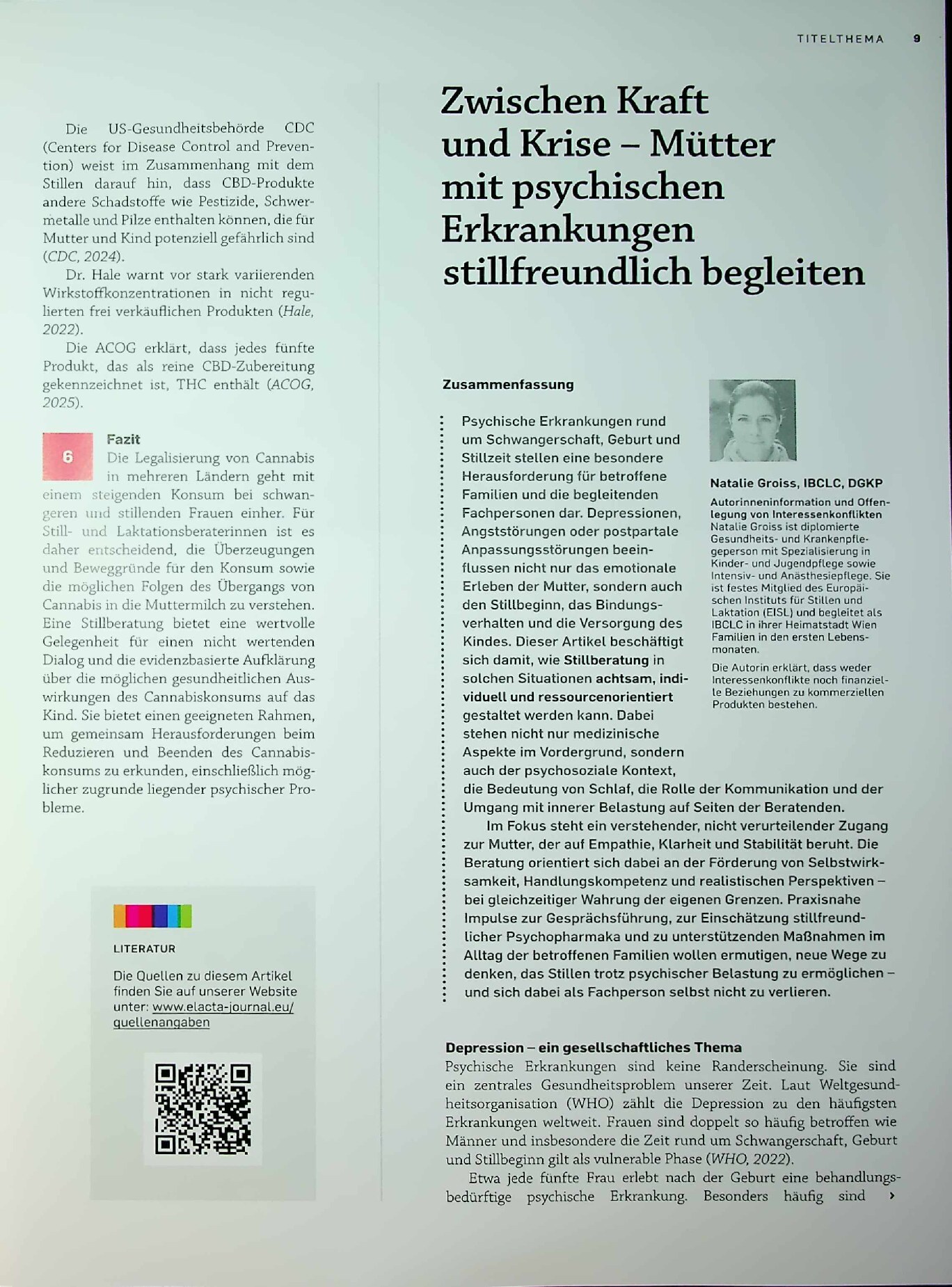Vorschauseite 6: Cannabiskonsum und Stillen: kompatibel oder nicht?