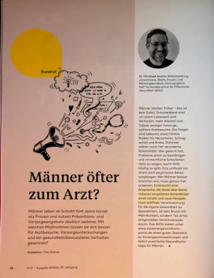 Vorschauseite 1: Männer öfter zum Arzt?