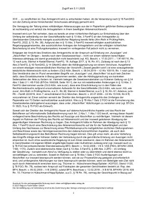 Vorschauseite 2: Zur Akteneinsicht – § 13 Abs. 2 FamFG