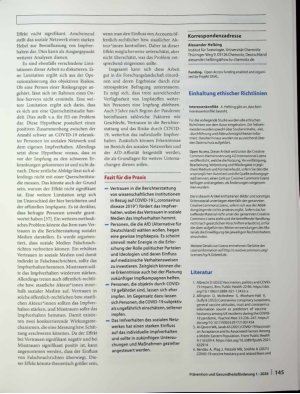 Vorschauseite 6: Impfverhalten in Bezug auf COVID-19 („Coronavirus disease 2019") Eine retrospektive Studie