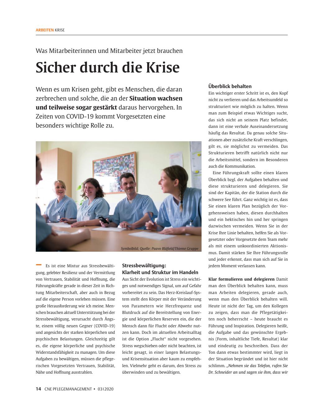Vorschauseite 1: Sicher durch die Krise