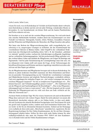 Vorschauseite 1: Beraterbrief Pflege Heft 18-2025