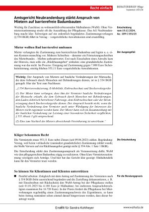 Vorschauseite 2: Beraterbrief Pflege Heft 18-2025