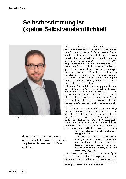 Vorschauseite 1: Selbstbestimmung ist (k)eine Selbstverständlichkeit