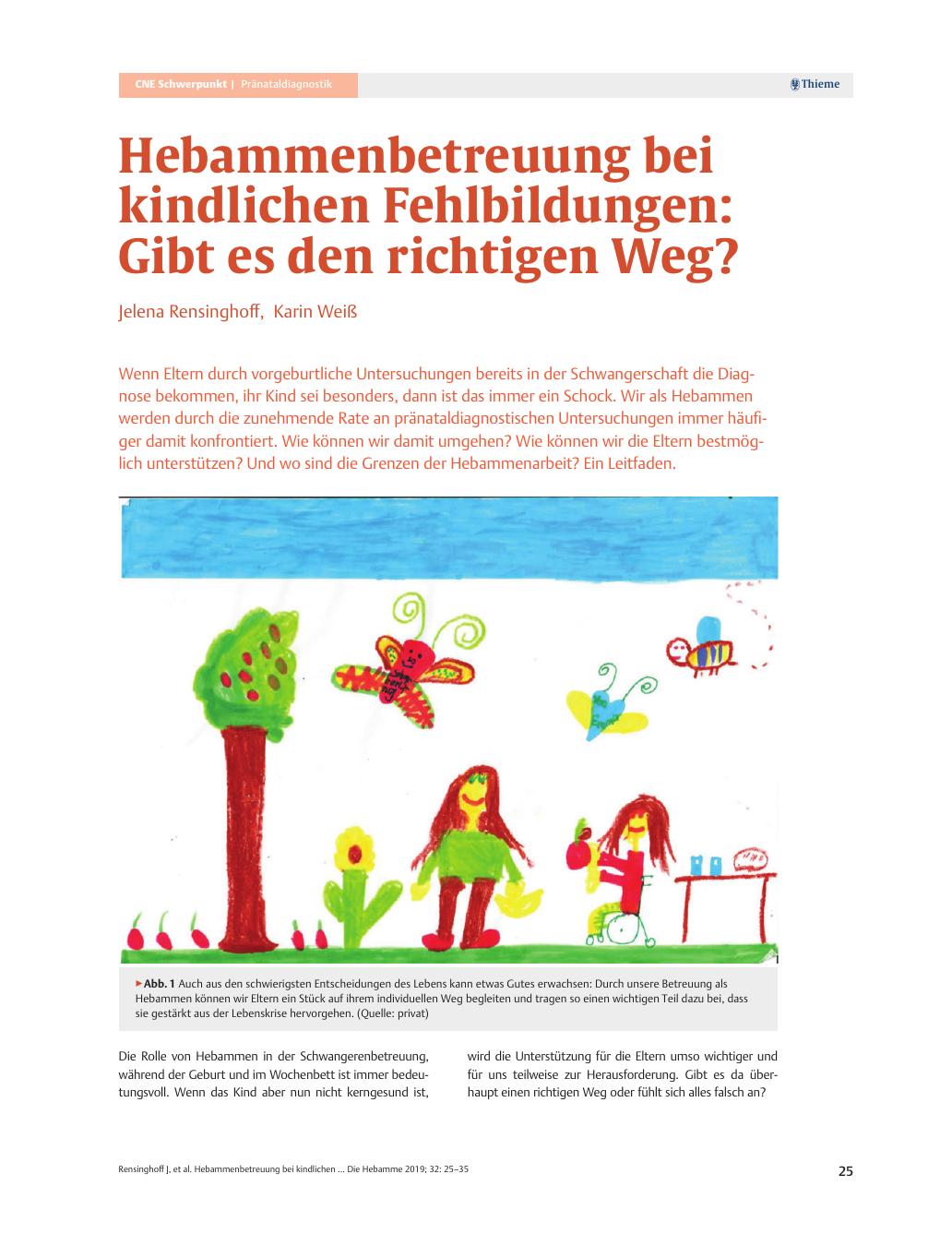 Vorschauseite 1: Hebammenbetreuung bei kindlichen Fehlbildungen: Gibt es den richtigen Weg?