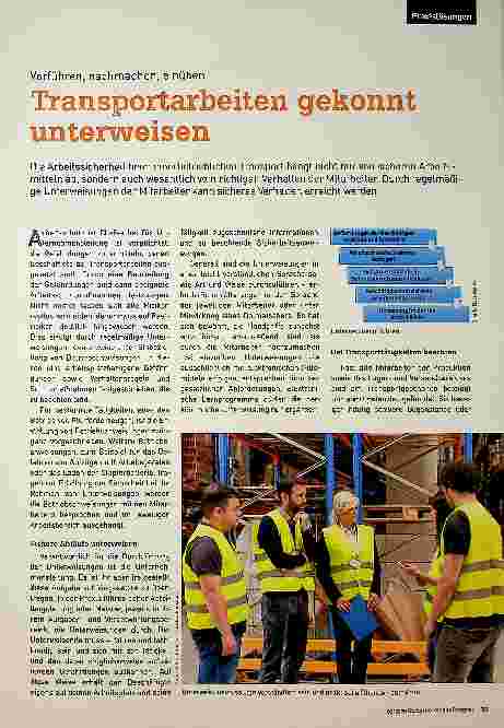 Vorschauseite 1: Vorführen, nachmachen, einüben, Transportarbeiten gekonnt unterweisen.