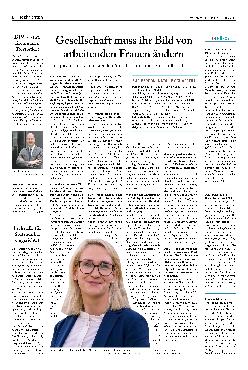 Vorschauseite 1: Gesellschaft muss ihr Bild von arbeitenden Frauen ändern.