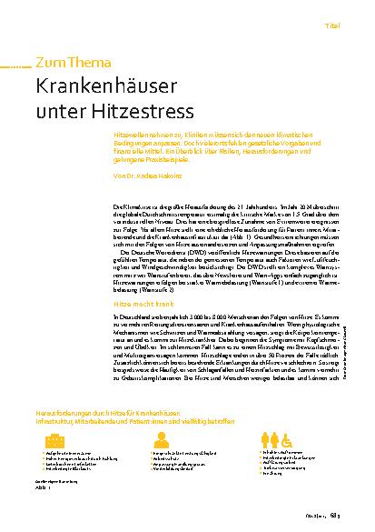 Vorschauseite 1: Krankenhäuser unter Hitzestress