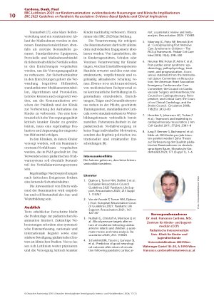 Vorschauseite 6: ERC-Leitlinien 2025 zur Kinderreanimation: evidenzbasierte Neuerungen und klinische Implikationen