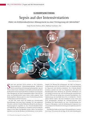 Vorschauseite 1: Sepsis auf der Intensivstation Führt ein leitlinienkonformes Management zu einer Verringerung der Mortalität?