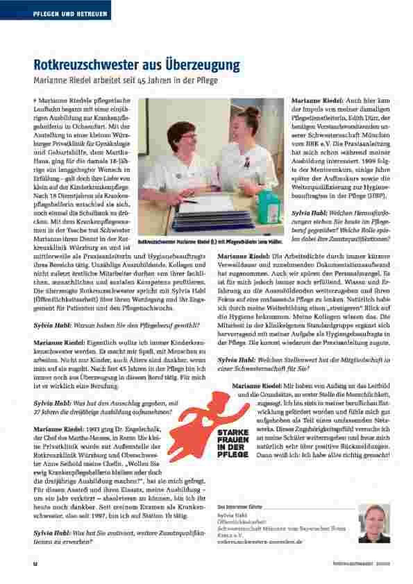 Vorschauseite 1: Rotkreuzschwester aus Überzeugung Marianne Riedel arbeitet seit 45 Jahren in der Pflege.