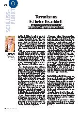 Vorschauseite 1: Terrorismus ist keine Krankheit.