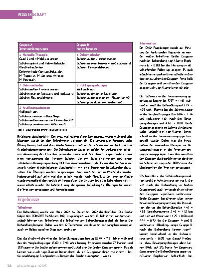 Vorschauseite 3: Effekte von manueller Therapie in Kombination mit Dehnund Kräftigungsübungen zur Verbesserung der Schulterblatt-Beweglichkeit, funktionellen Kapazität.