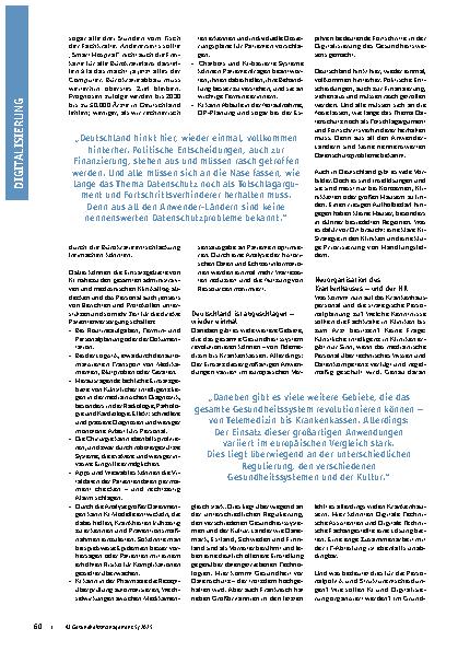 Vorschauseite 2: Smart Hospitals: Revolution auch im Personalwesen? Wie digitale Technologien den Fachkräftemangel bekämpfen