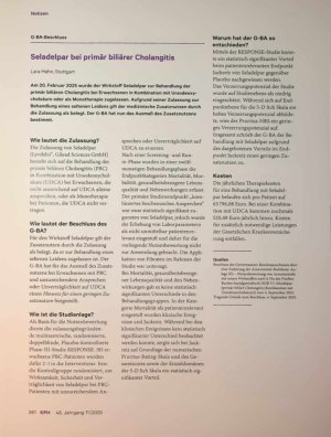 Vorschauseite 1: Seladelpar bei primär biliärer Cholangiti