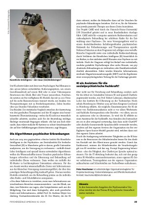 Vorschauseite 2: Künstliche Intelligenz in der (Sozial-)Psychiatrie