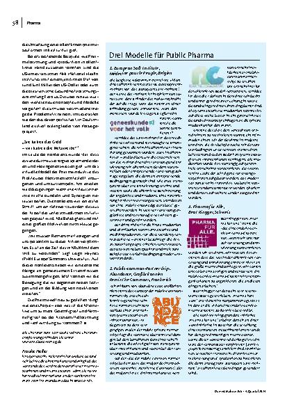 Vorschauseite 3: Public Pharma for Europe: Wie kann Arzneimittelforschung und -entwicklung gerechter und nachhaltiger werden?