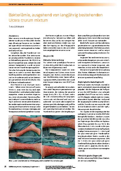 Vorschauseite 1: Bakteriämie, ausgehend von langjährig bestehenden Ulcera crurum mixtum