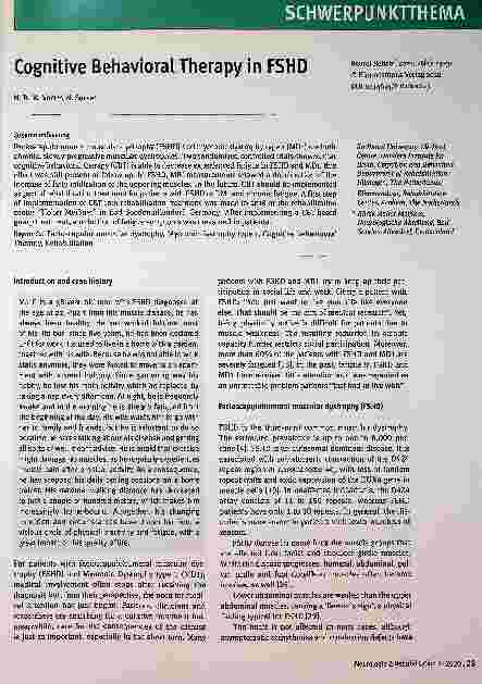 Vorschauseite 1: Cognitive Behavioral Therapy in FSHD