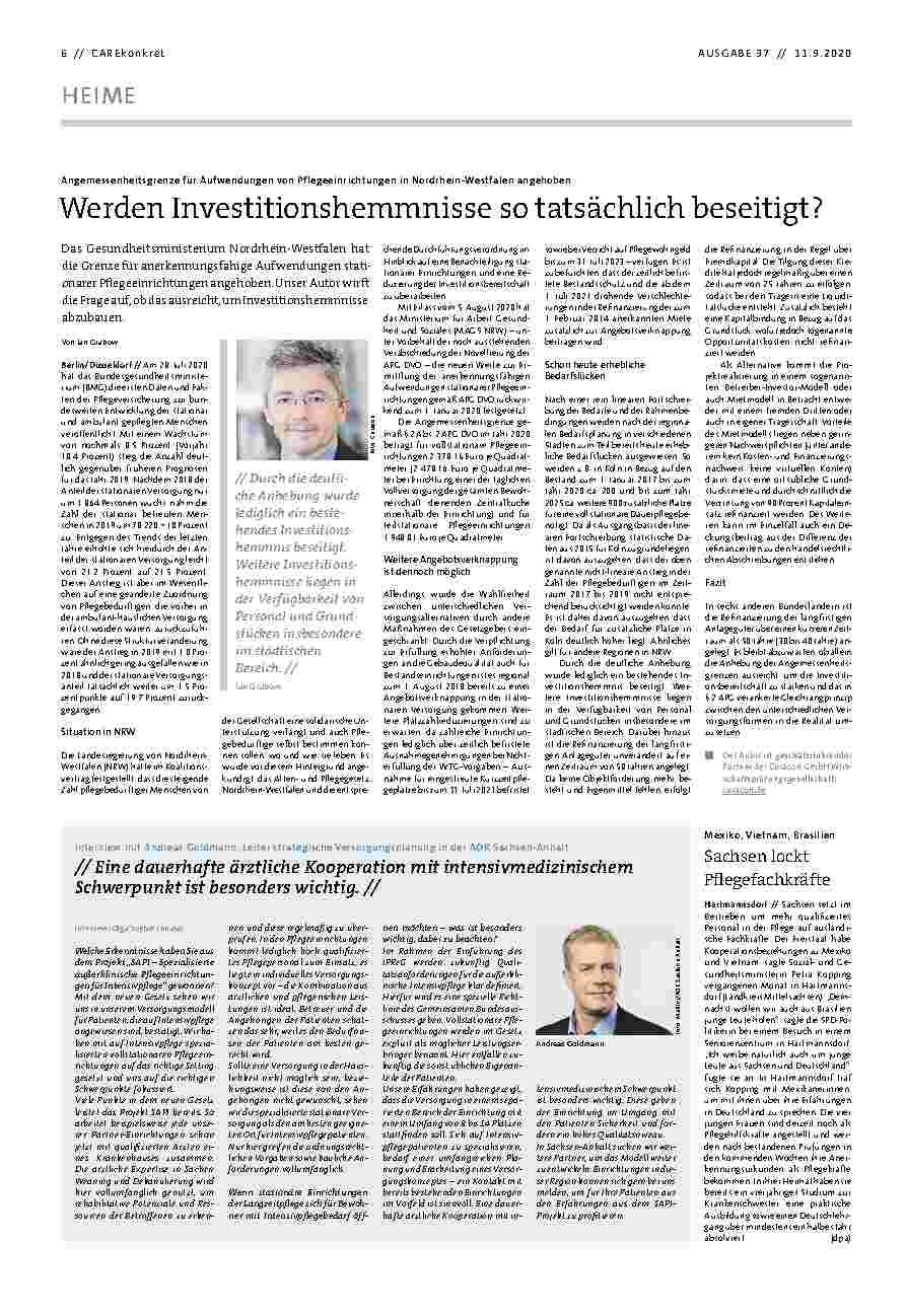 Vorschauseite 1: Werden Investitionshemmnisse so tatsächlich beseitigt?