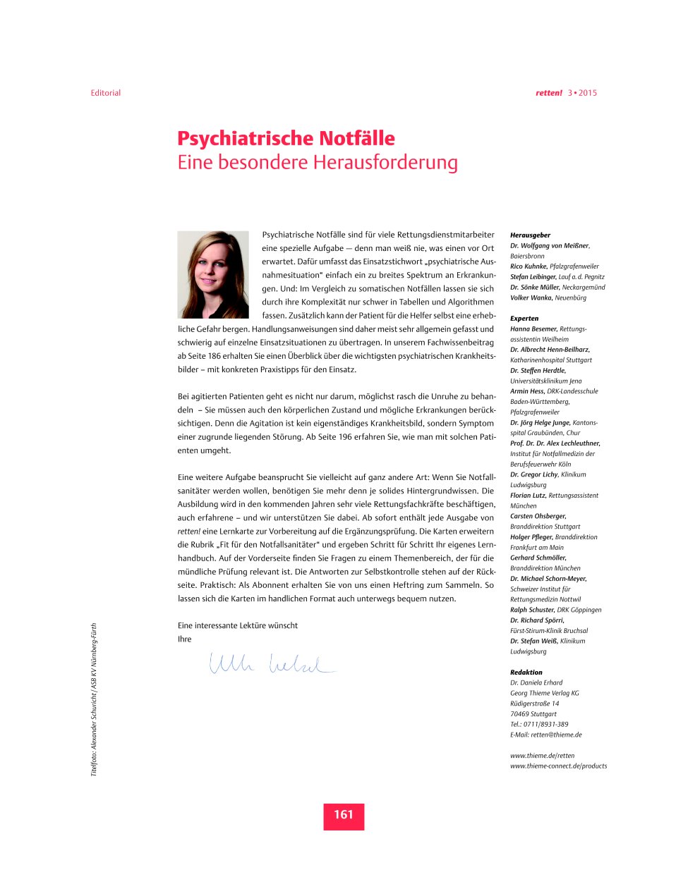Vorschauseite 1: Psychiatrische Notfälle? Eine besondere Herausforderung