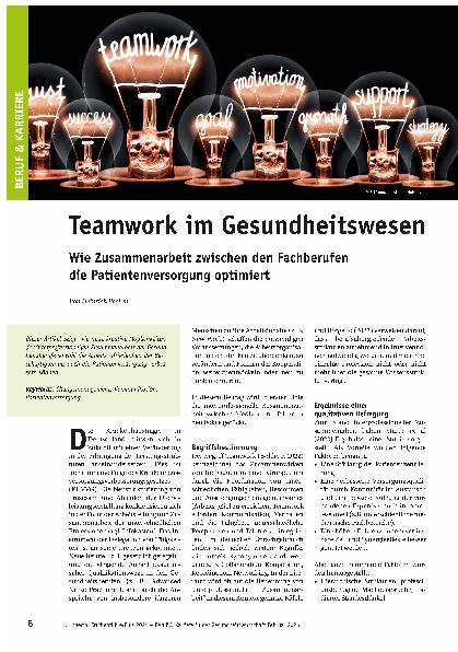 Vorschauseite 1: Teamwork im Gesundheitswesen Wie Zusammenarbeit zwischen den Fachberufen die Patientenversorgung optimiert