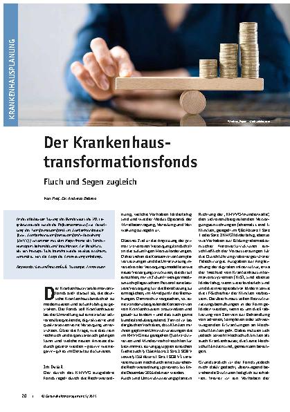 Vorschauseite 1: Der Krankenhaustransformationsfonds Fluch und Segen zugleich