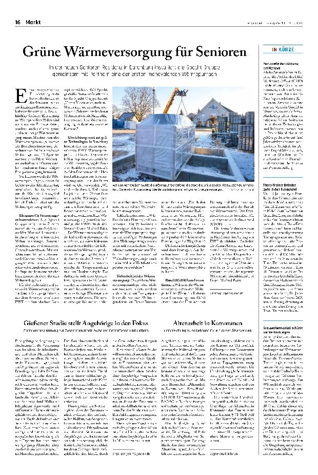 Vorschauseite 1: Grüne Wärmeversorgung für Senioren