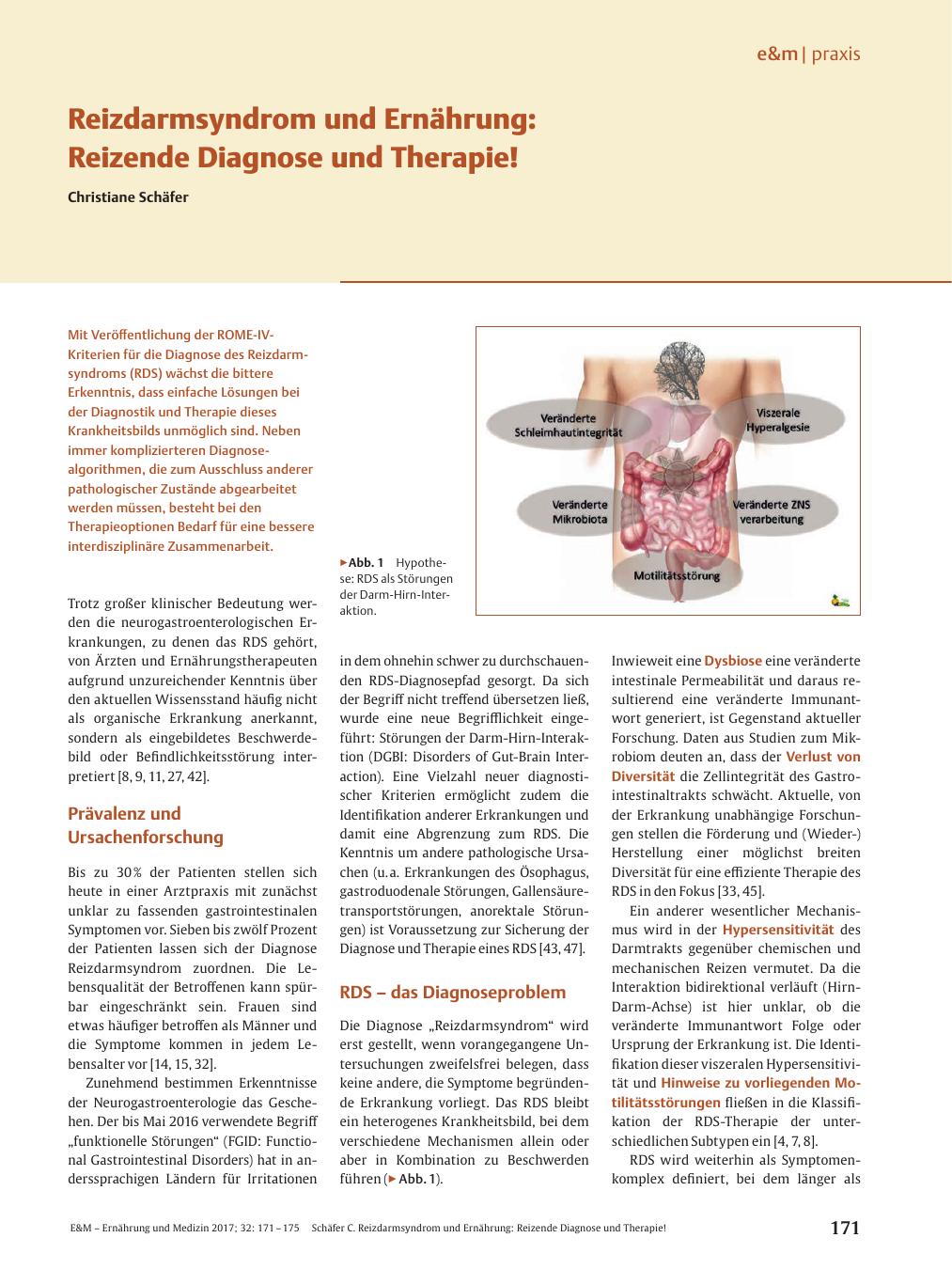 Vorschauseite 1: Reizdarmsyndrom und Ernährung: Reizende Diagnose und Therapie!